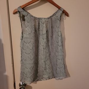 Old navy sheer tank with blue snake skin print